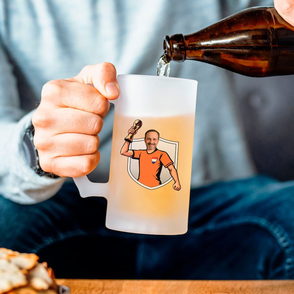 Personalisierbarer WM-Bierkrug mit Foto Personalisierbarer WM-Bierkrug mit Foto