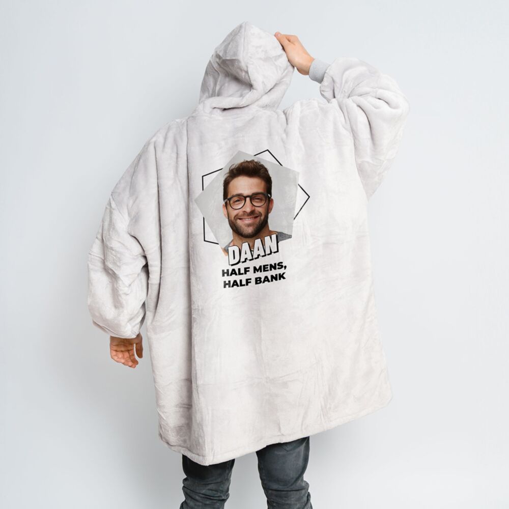 Gepersonaliseerde Hoodie Deken met Foto en Tekst