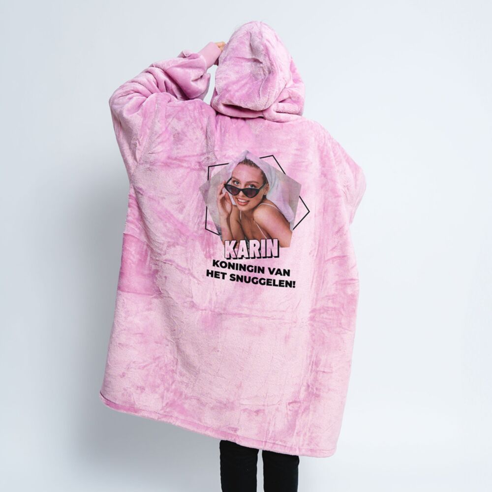 Gepersonaliseerde Hoodie Deken met Foto en Tekst