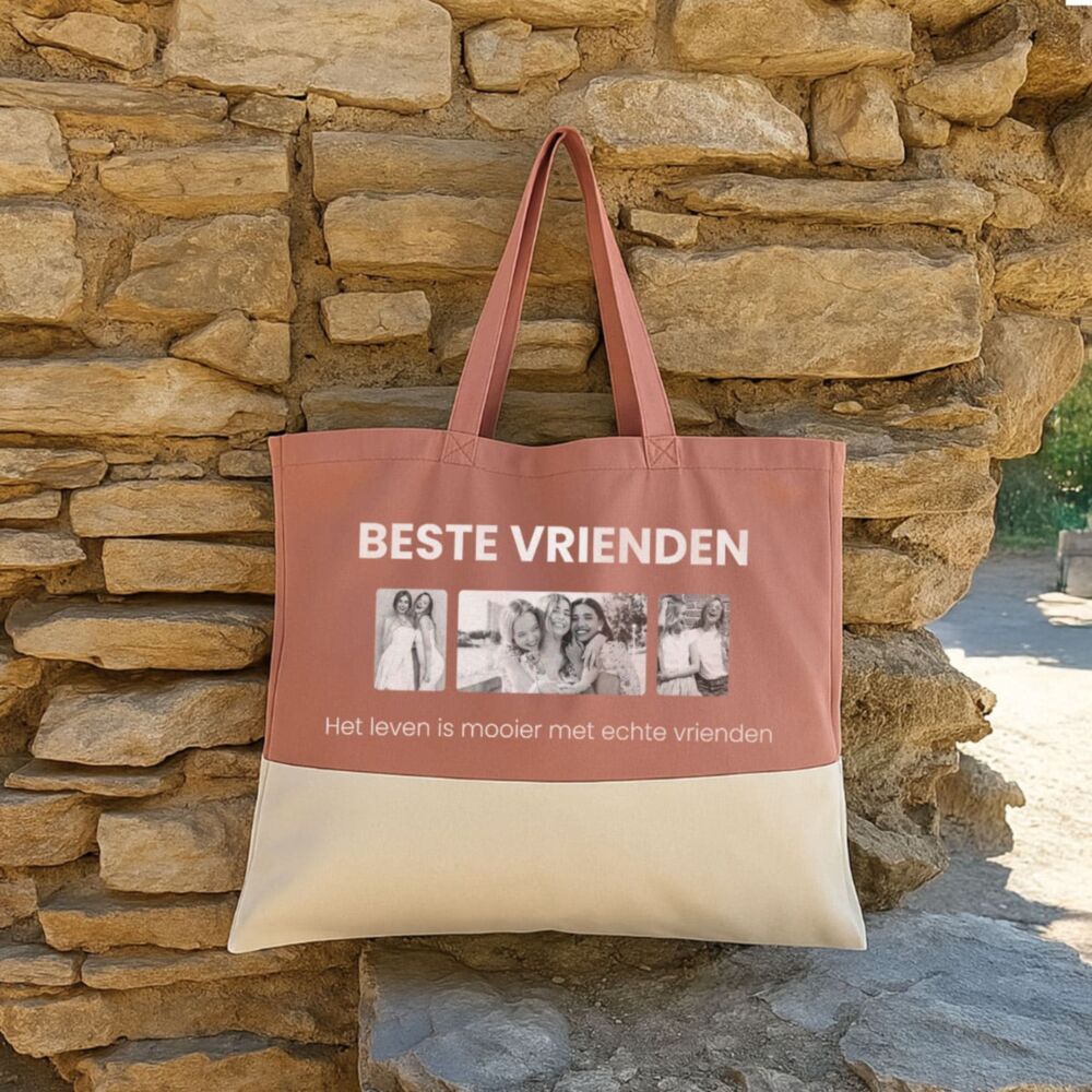 Gepersonaliseerde tas met foto en tekst
