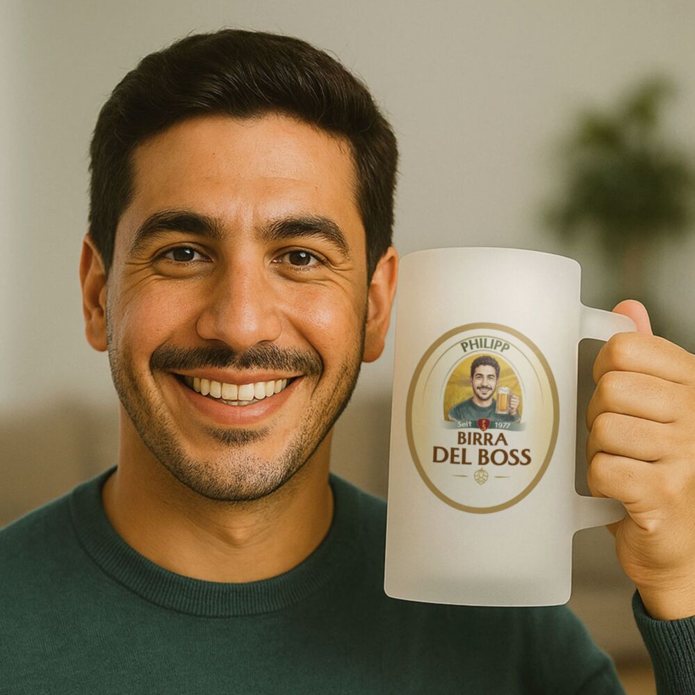 Bierpul met Foto Personaliseren - Comic Stijl