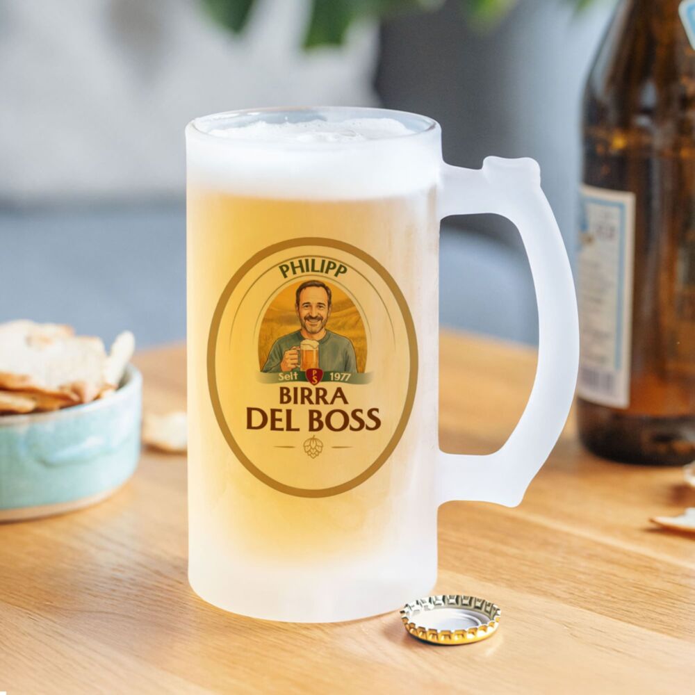 Bierpul met Foto Personaliseren - Comic Stijl