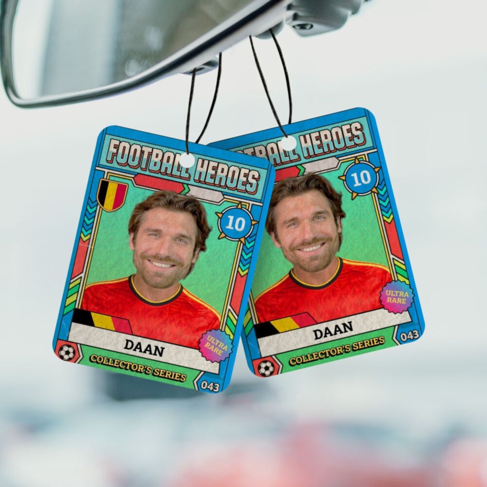 Personaliseerbare geurboom WK-verzamelsticker met foto