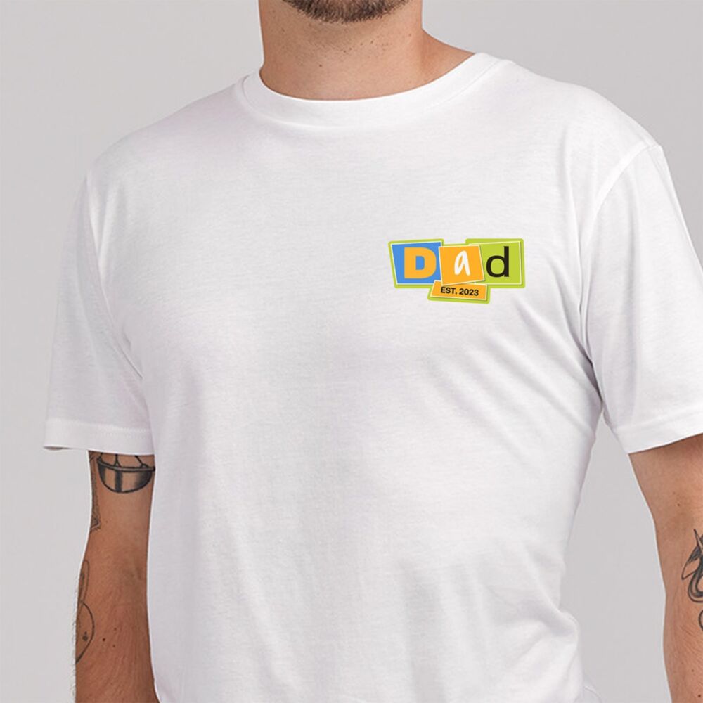 Gepersonaliseerd T-Shirt Papa met Memphis Design