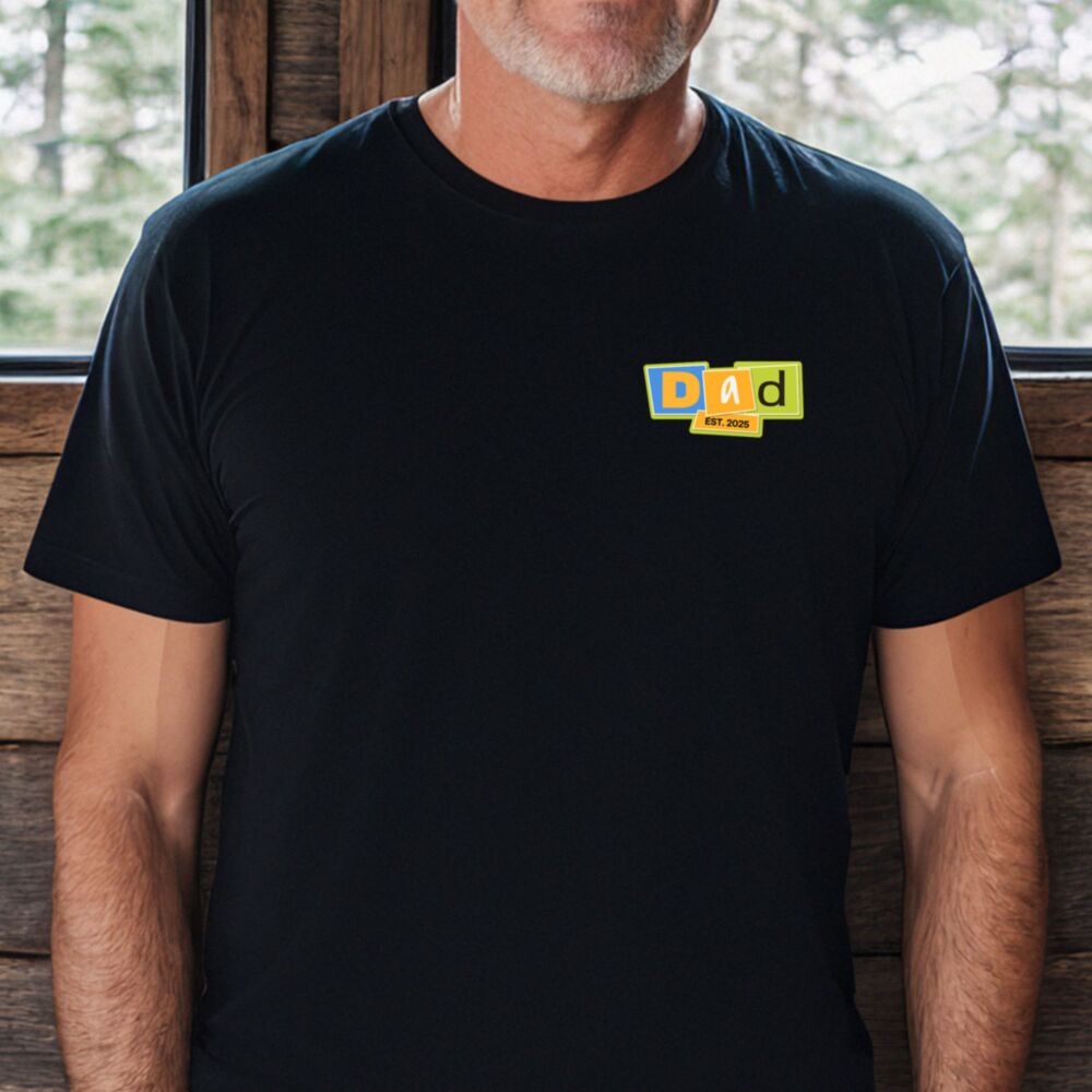Gepersonaliseerd T-Shirt Papa met Memphis Design