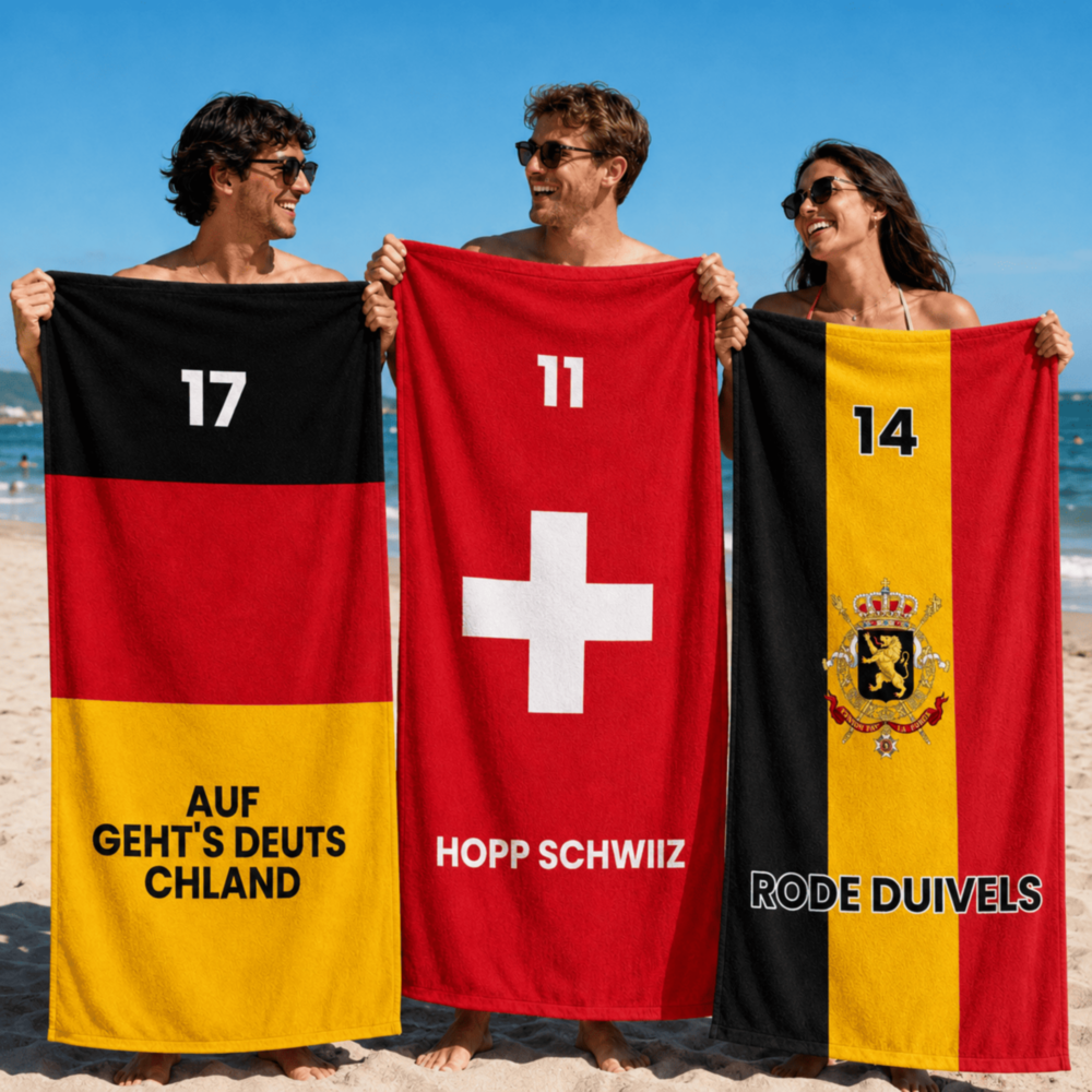Gepersonaliseerde handdoek voor het WK met tekst