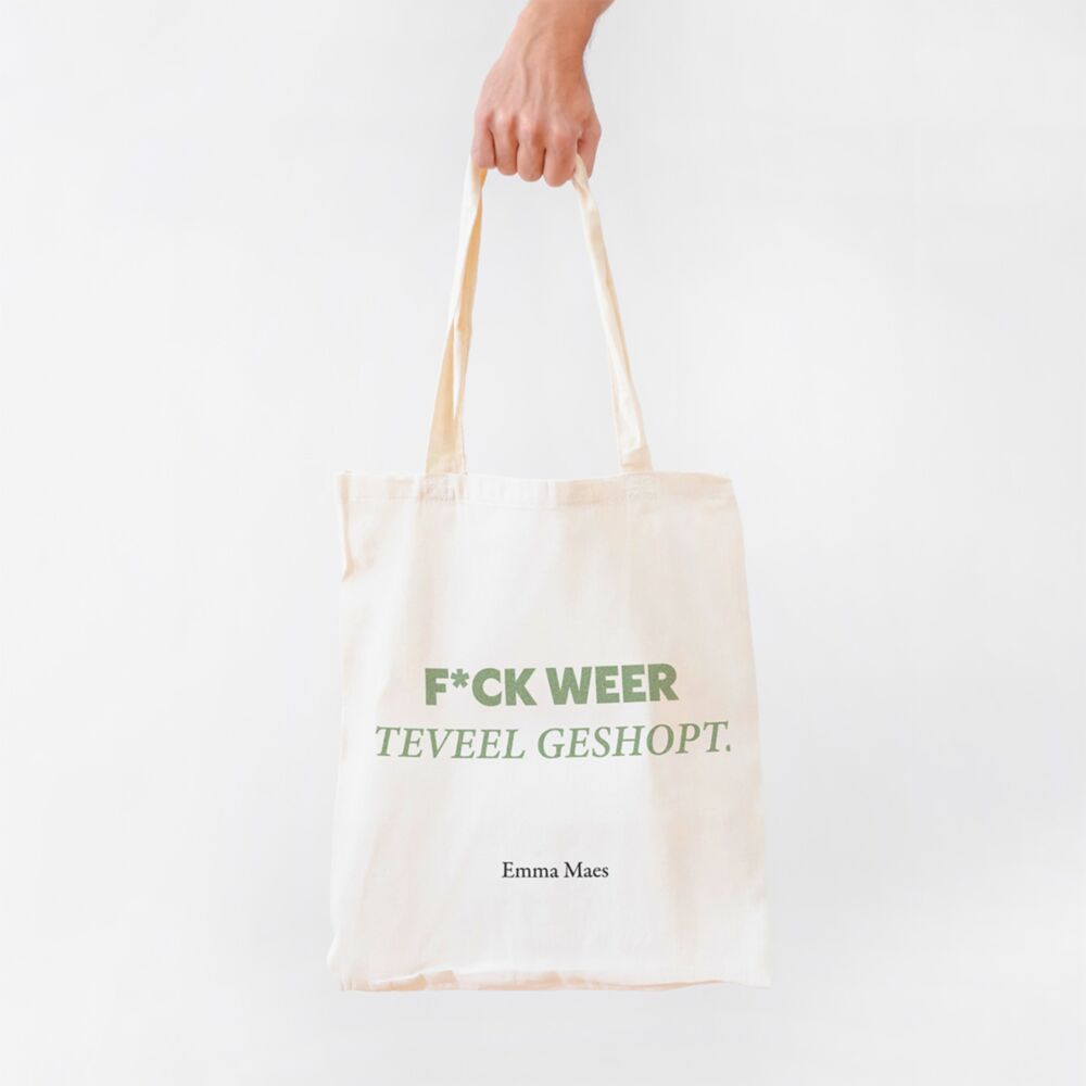 Gepersonaliseerde tote bag met tekst