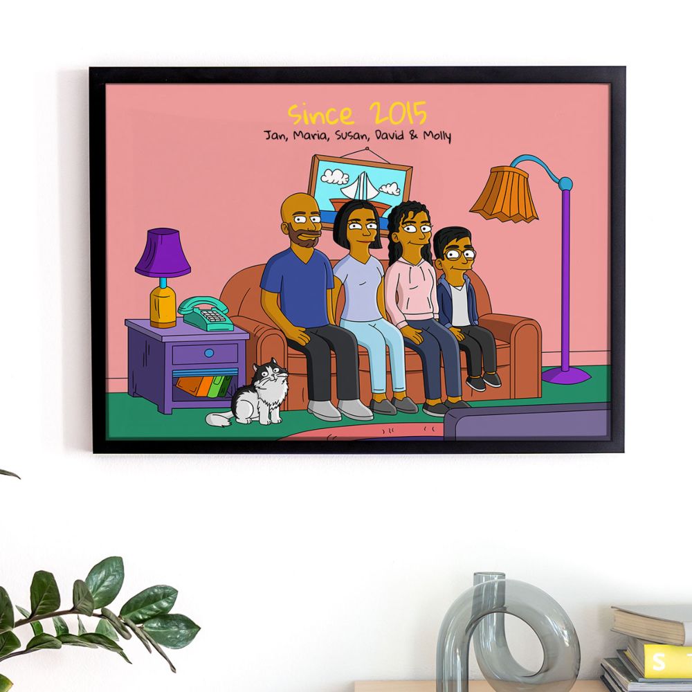 Gepersonaliseerde poster - cartoon familie illustratie