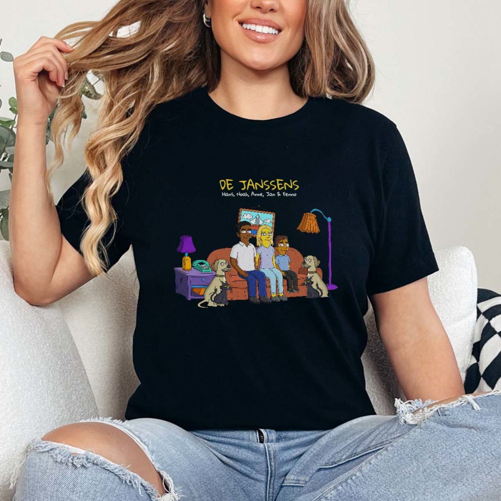 Gepersonaliseerd t-shirt illustratie cartoon familie