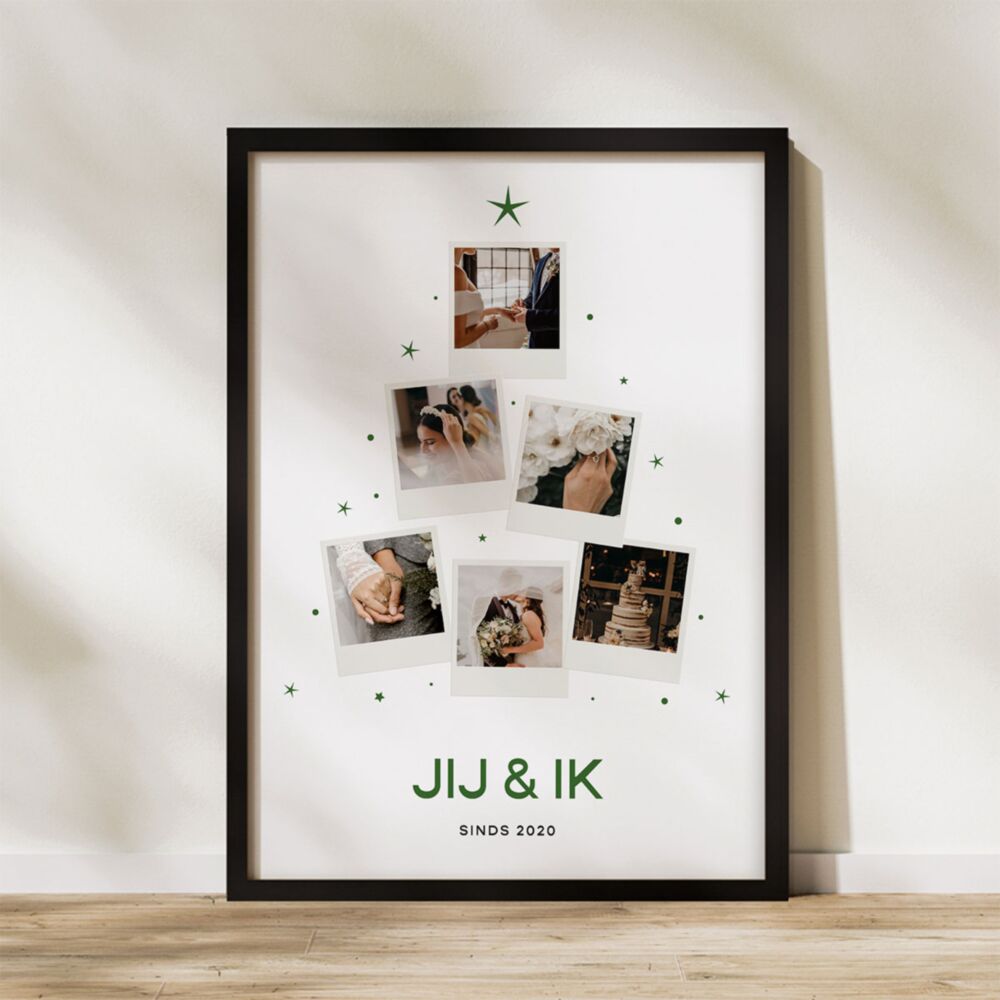 Gepersonaliseerde Kerstmis poster met foto’s en tekst
