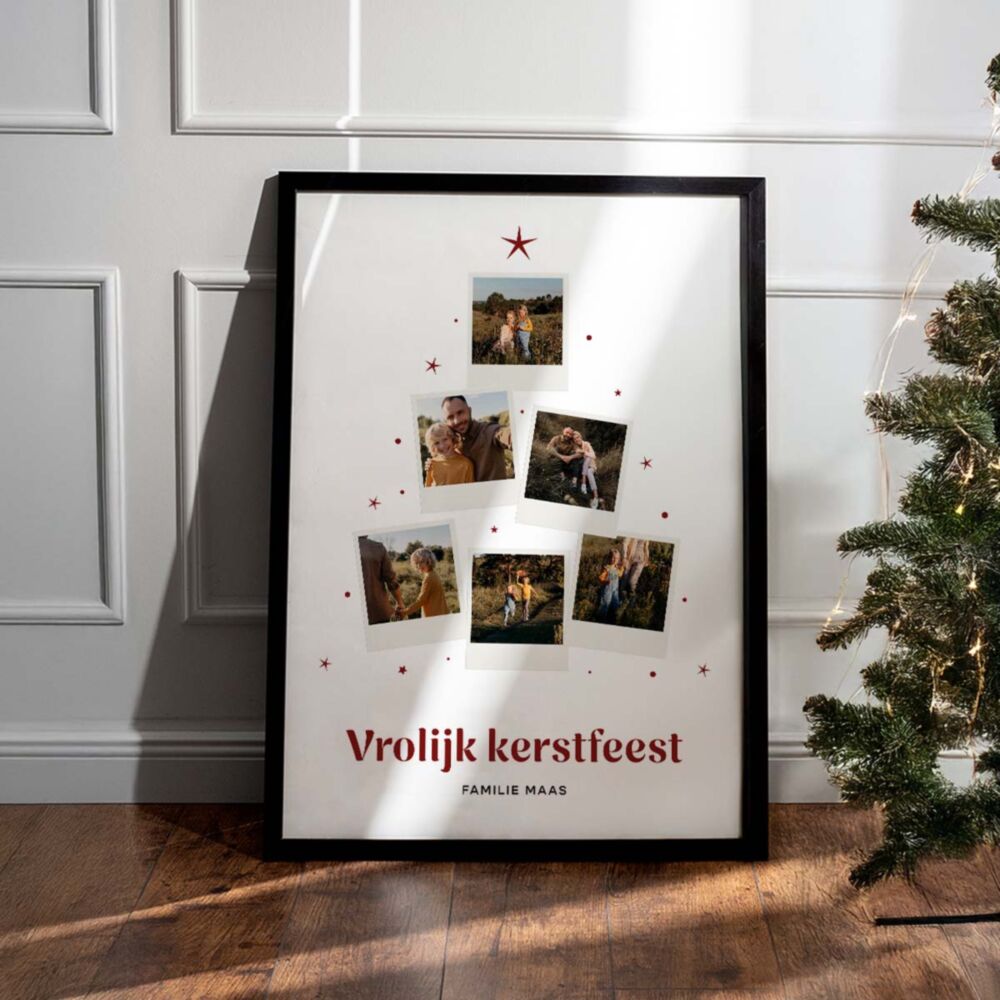 Gepersonaliseerde Kerstmis poster met foto’s en tekst