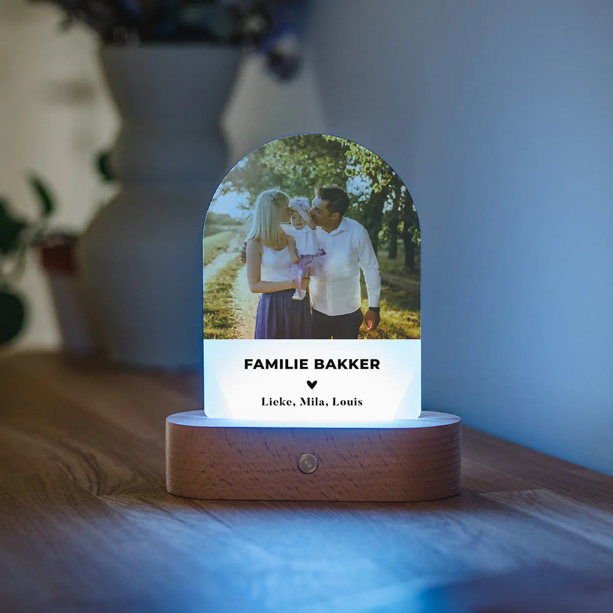 Gepersonaliseerde LED lamp met foto en hartje
