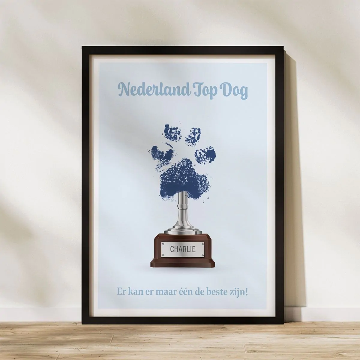 Gepersonaliseerde poster met handafdruk en beker