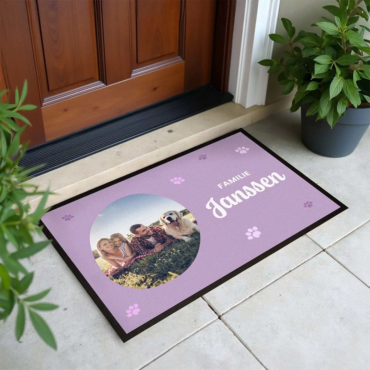 Gepersonaliseerde deurmat met huisdier en naam