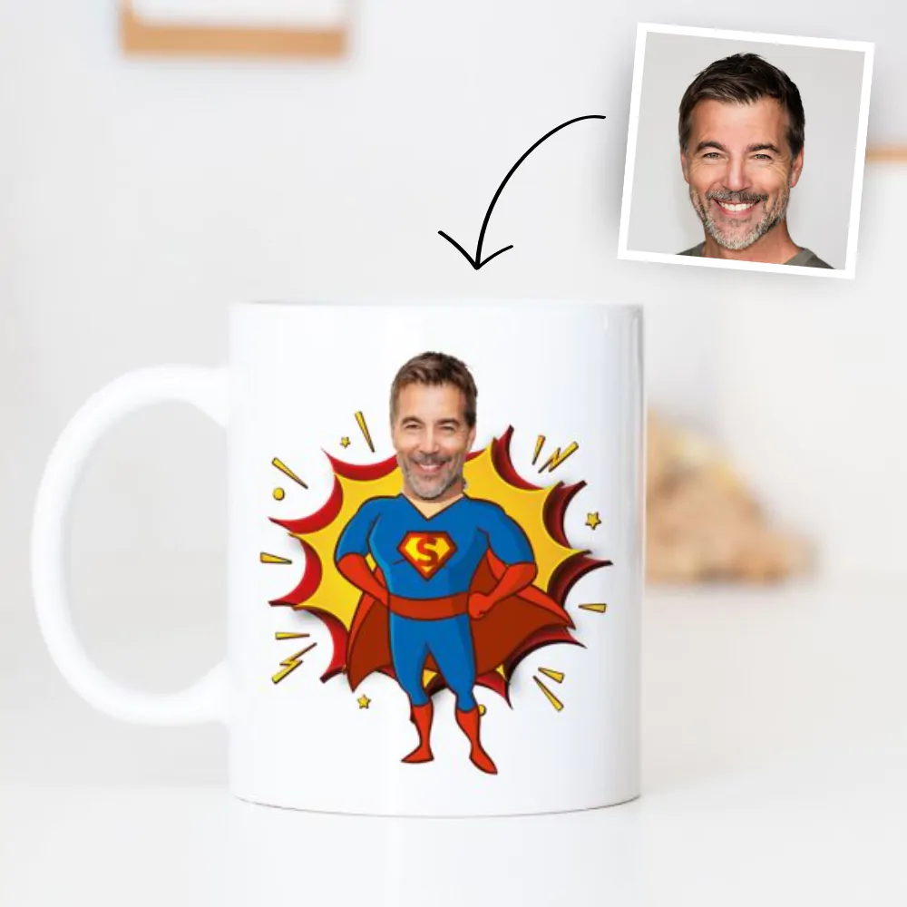 Superhelden mok met gezicht