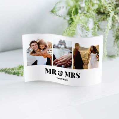 Fotoframe Plexiglas Golvend met 3 Foto's en Tekst