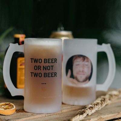 Cadeau voor vriend bierpul met foto en tekst