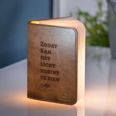 Personaliseerbaar boek licht met tekst Personaliseerbaar boek licht met tekst