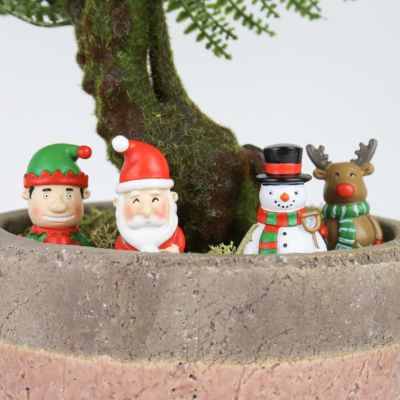 Kerstachtige plantetiket set van 4