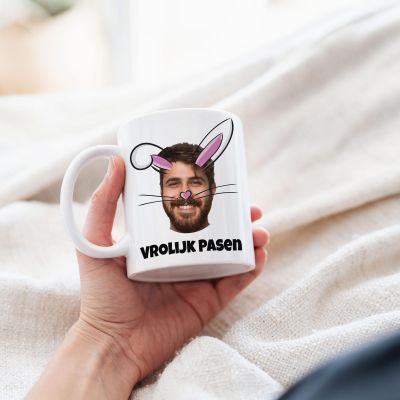 Gepersonaliseerde Mok met Foto Paashaas