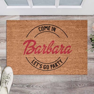 Gepersonaliseerde kokos deurmat Let’s Go Party