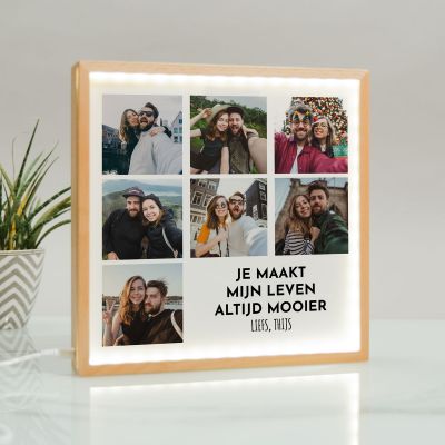 Lichtbox met 7 foto's en tekst Lichtbox met 7 foto's en tekst
