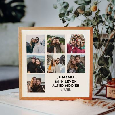 Lichtbox met 7 foto's en tekst Cadeau voor haar Lichtbox met 7 foto's en tekst