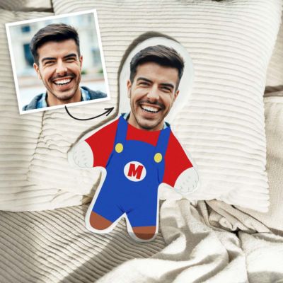 Mini Me Mario Knuffel met Foto