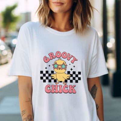 T-Shirt kuiken ‘Groovy Chick’