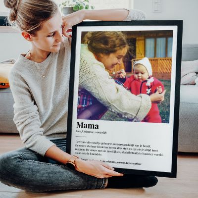 Cadeau voor mama Poster met Foto en Definitie
