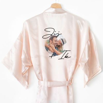 Gepersonaliseerde Kimono Dames met Naam en Foto Satijn
