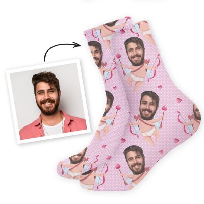 Gepersonaliseerde Sokken met Foto Gezicht Romantisch Gepersonaliseerde Sokken met Foto Gezicht Romantisch