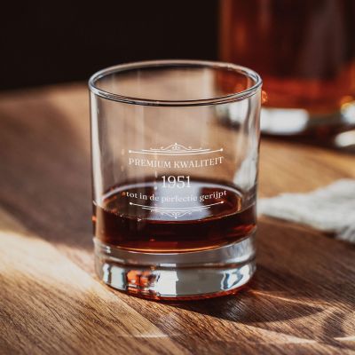 Vaderdag Cadeau Whiskyglas met Jaartal Gravure