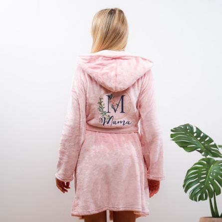 Badjas Bloemen Monogram en Tekst