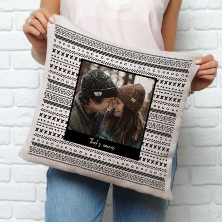 Personaliseerbare kussensloop met foto en tekst