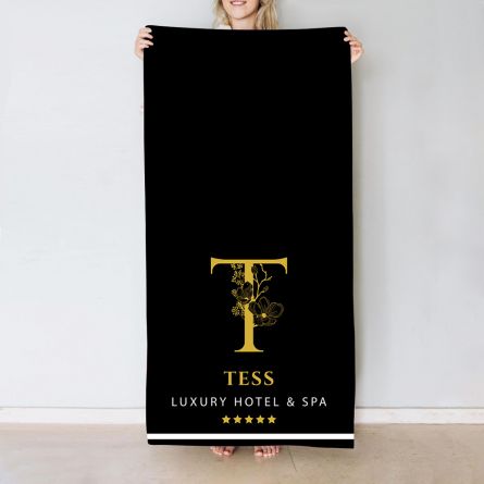 Hotel design monogram handdoek
