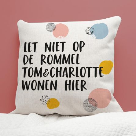 Personaliseerbare kussensloop met tekst