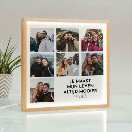 Light box met 7 foto's en tekst