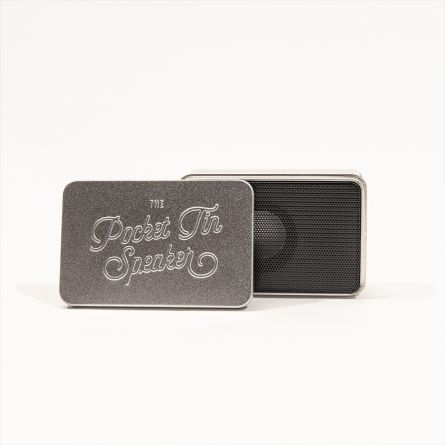 Mini speaker in blikken doosje