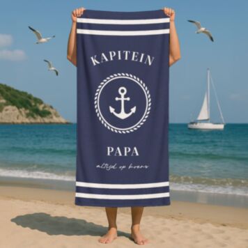Gepersonaliseerde handdoek maritiem met tekst