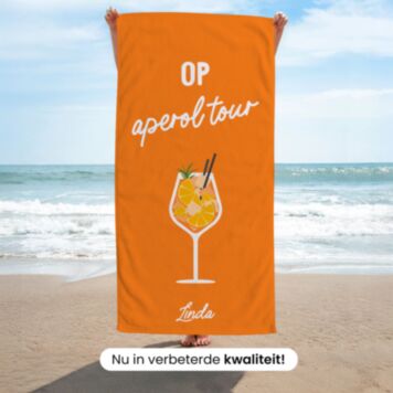 Gepersonaliseerde handdoek met drankjes en tekst