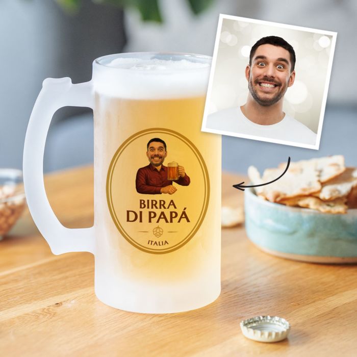 Gepersonaliseerde bierpul met logo en gezicht