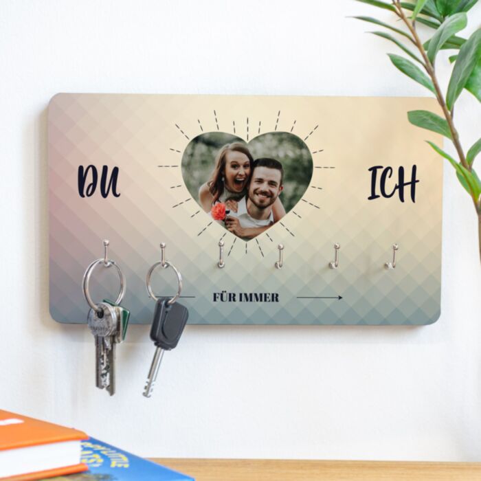 Personaliseerbaar sleutelbord met hartje