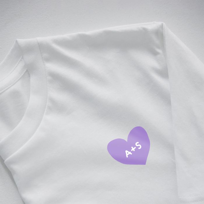 Gepersonaliseerd t-shirt hartje met initialen