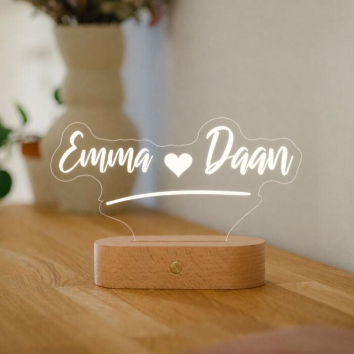 Gepersonaliseerde LED Lamp met Twee Namen