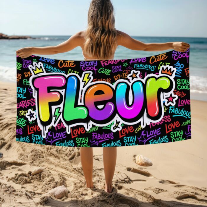 Handdoek met naam in Graffiti Design