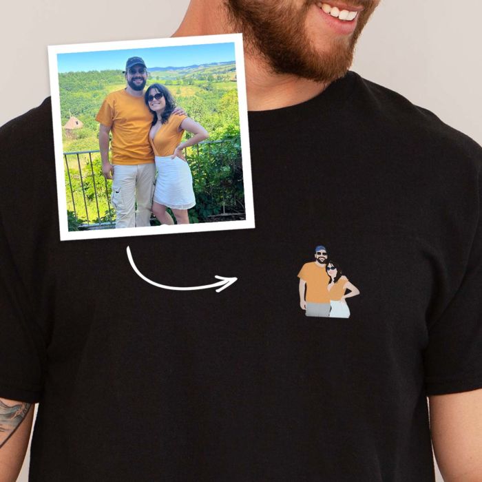 Gepersonaliseerd t-shirt met kleine illustratie