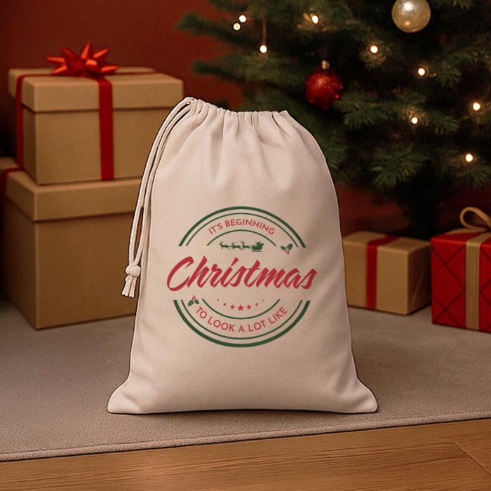 Gepersonaliseerde kerstzak met tekst