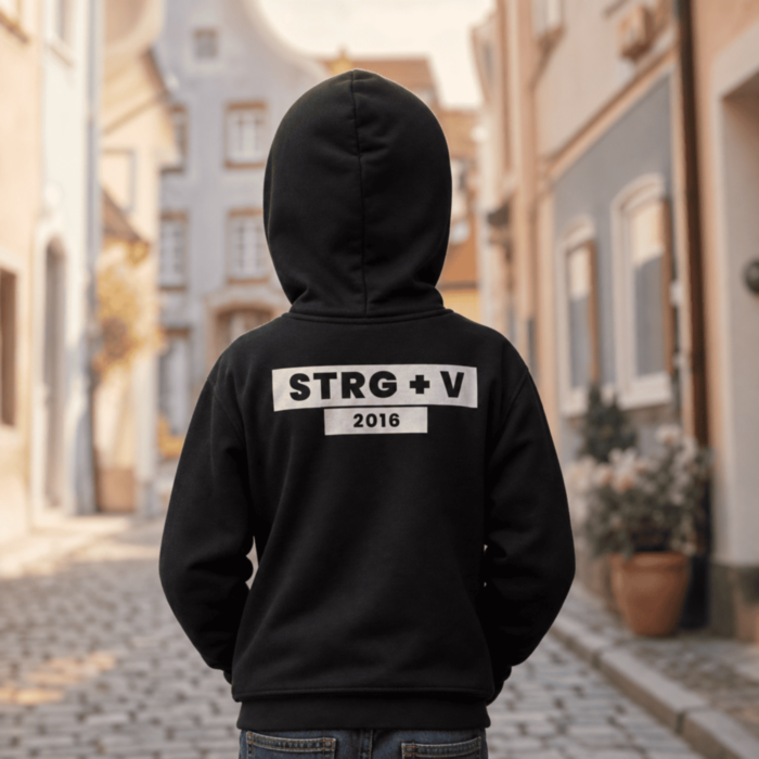 Gepersonaliseerde kinderhoodie met jaartal naar keuze – Keyboard Design