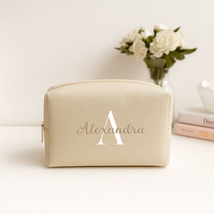Gepersonaliseerd make-up tasje met monogram